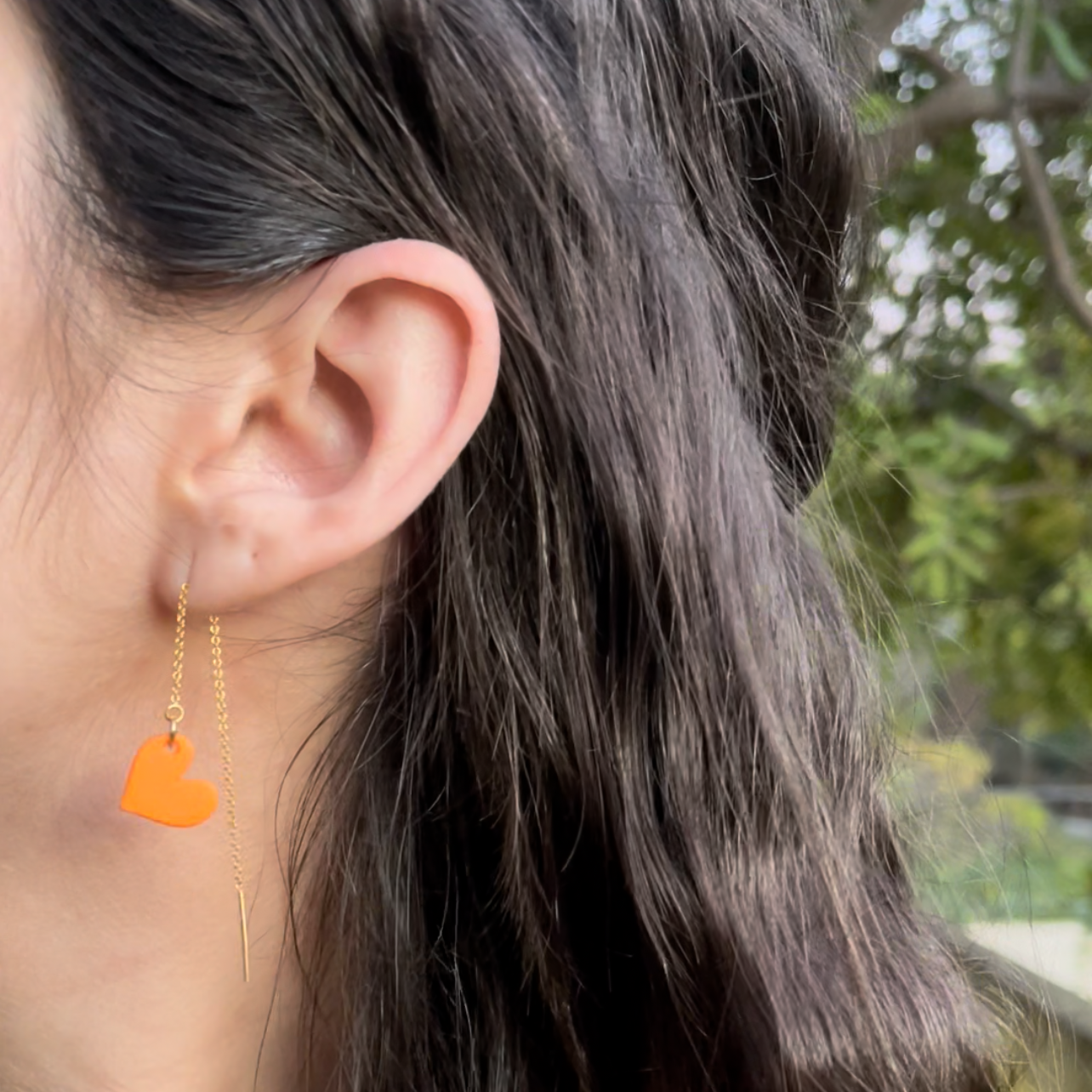 Heart Threader Earrings